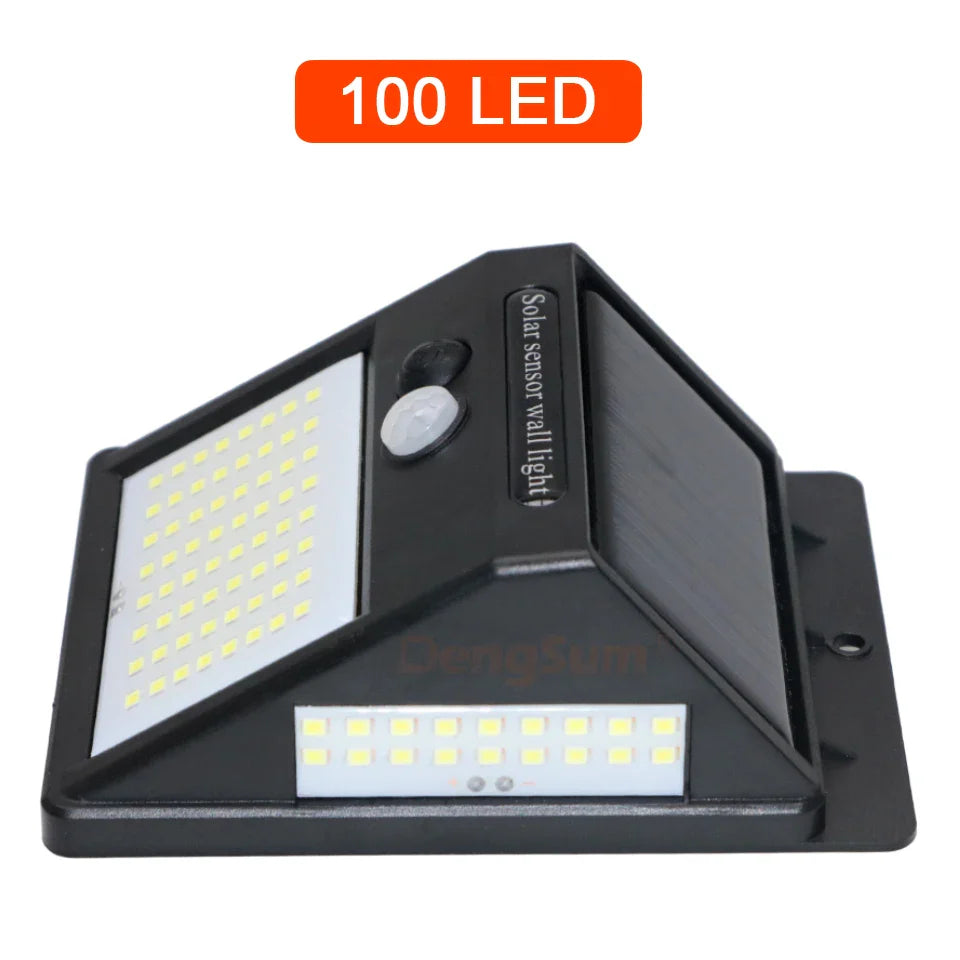 Solarna lampa ścienna 100 LED z czujnikiem ruchu PIR