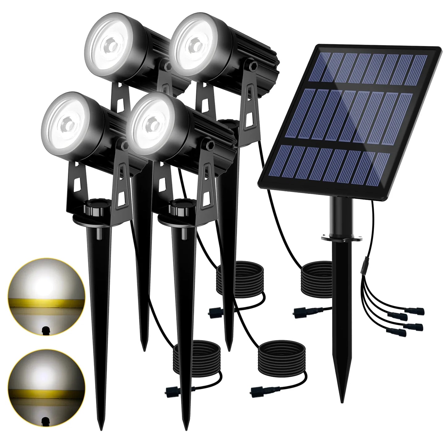 Solarna lampa LED 3000K/6000K/RGB, wodoodporna IP65, do ogrodu i na ścianę