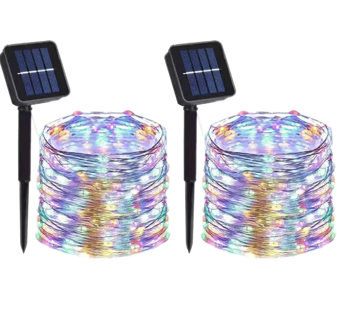 Solarne lampki LED na drucie miedzianym, 8 trybów, wodoodporne