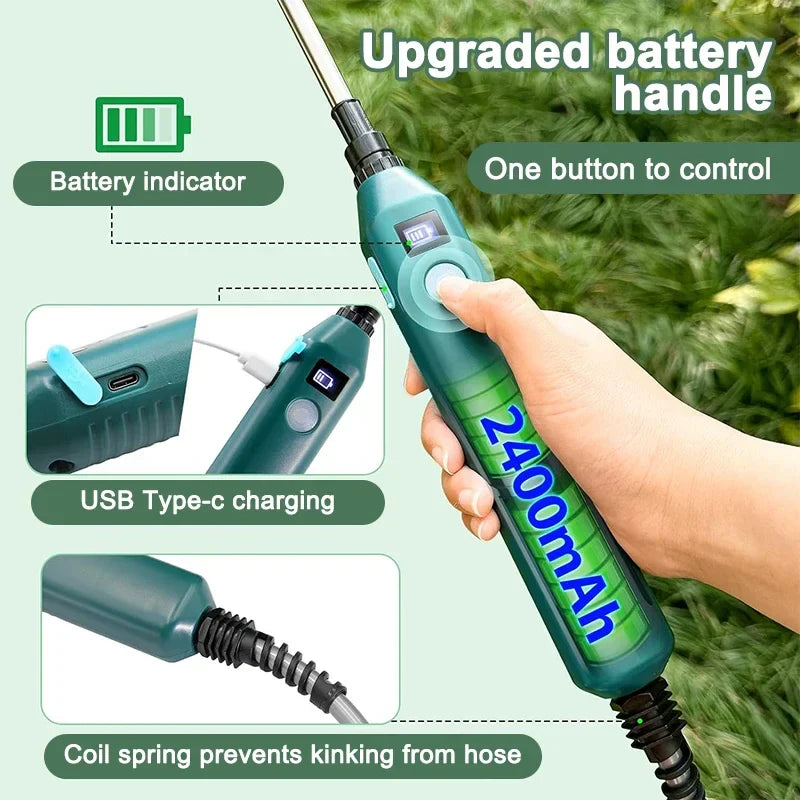Przenośny elektryczny opryskiwacz 2400mAh, wysokociśnieniowy, 3 dysze
