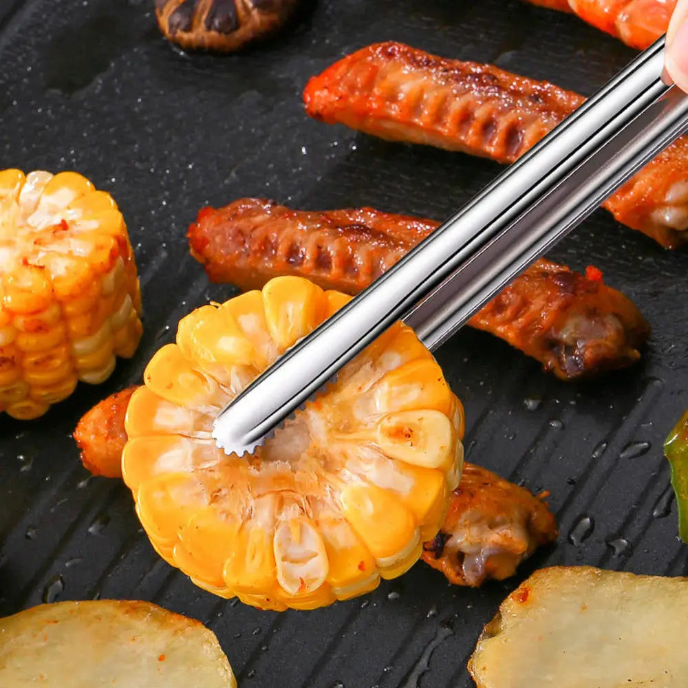 Szczypce do grilla ze stali nierdzewnej, kuchenne akcesoria BBQ