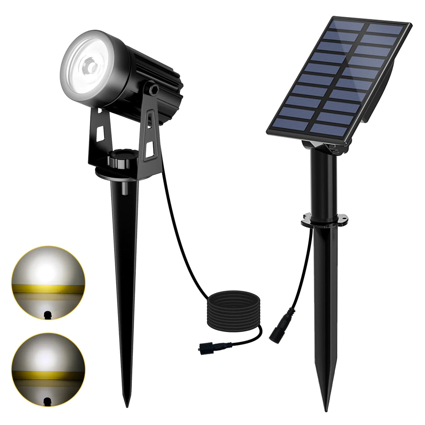 Solarna lampa LED 3000K/6000K/RGB, wodoodporna IP65, do ogrodu i na ścianę