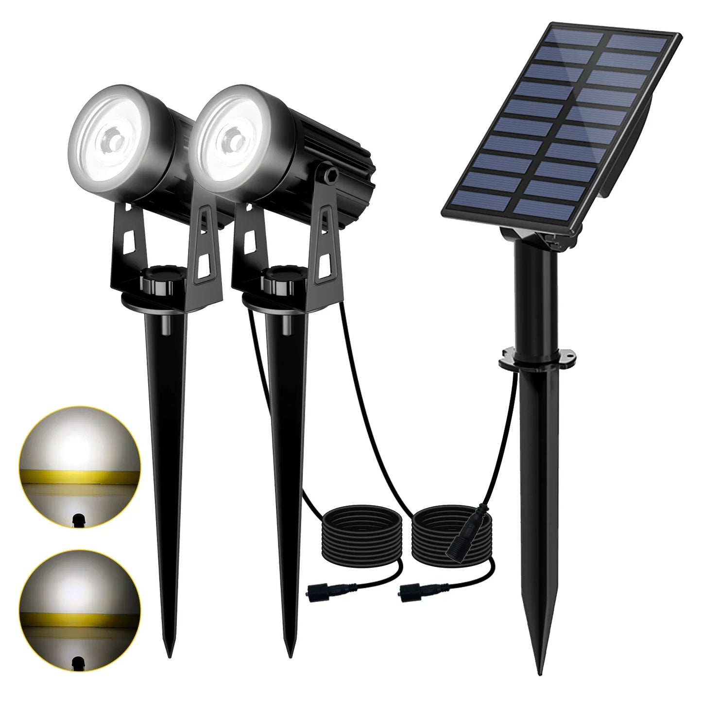 Solarna lampa LED 3000K/6000K/RGB, wodoodporna IP65, do ogrodu i na ścianę