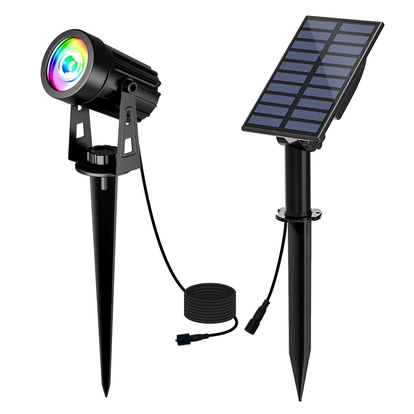 Solarna lampa LED 3000K/6000K/RGB, wodoodporna IP65, do ogrodu i na ścianę