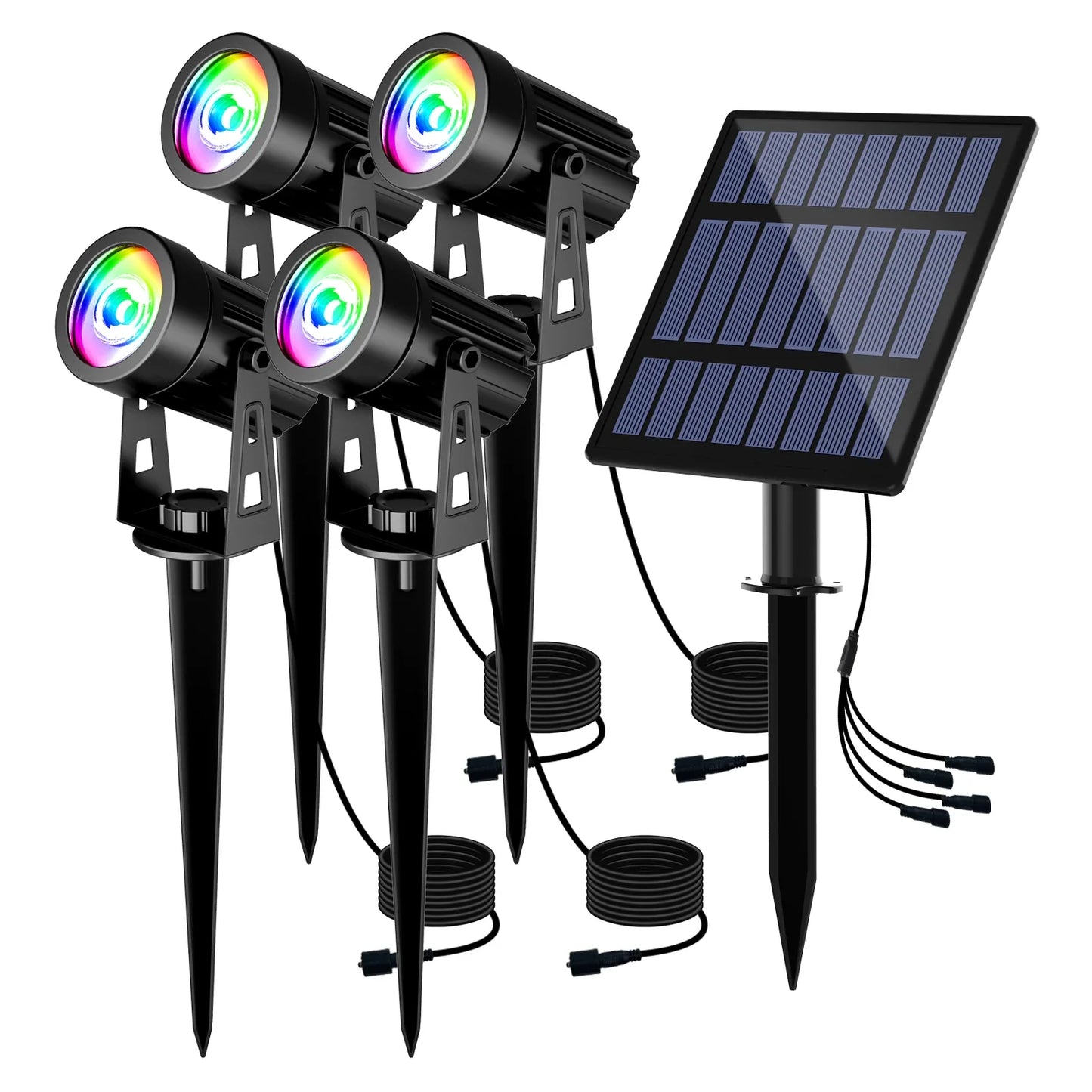 Solarna lampa LED 3000K/6000K/RGB, wodoodporna IP65, do ogrodu i na ścianę
