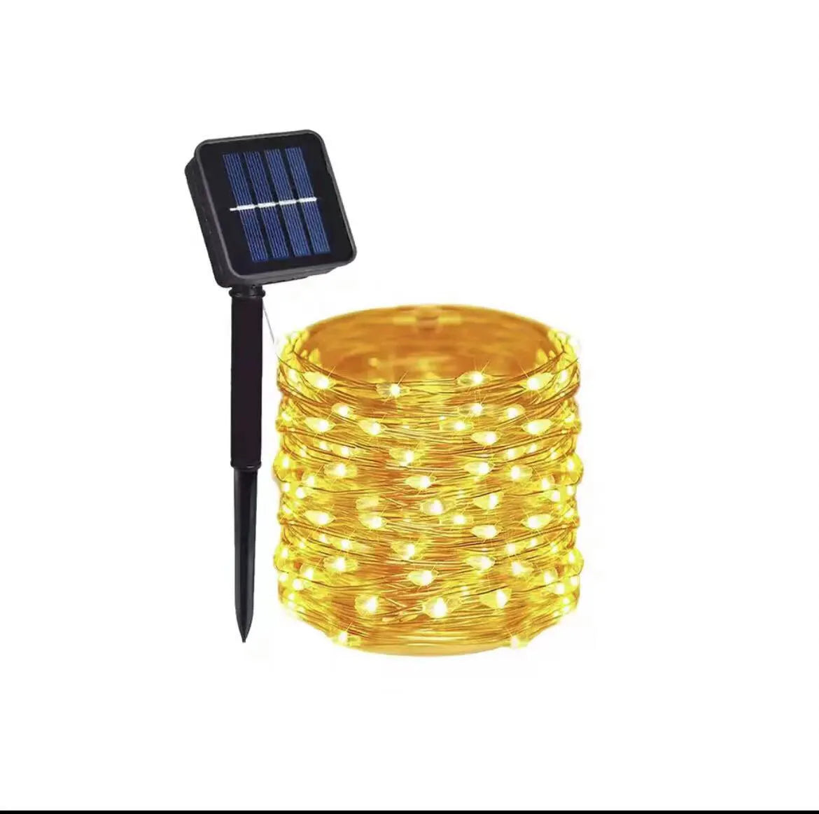 Solarne lampki LED na drucie miedzianym, 8 trybów, wodoodporne