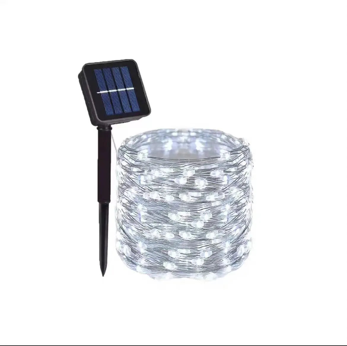 Solarne lampki LED na drucie miedzianym, 8 trybów, wodoodporne