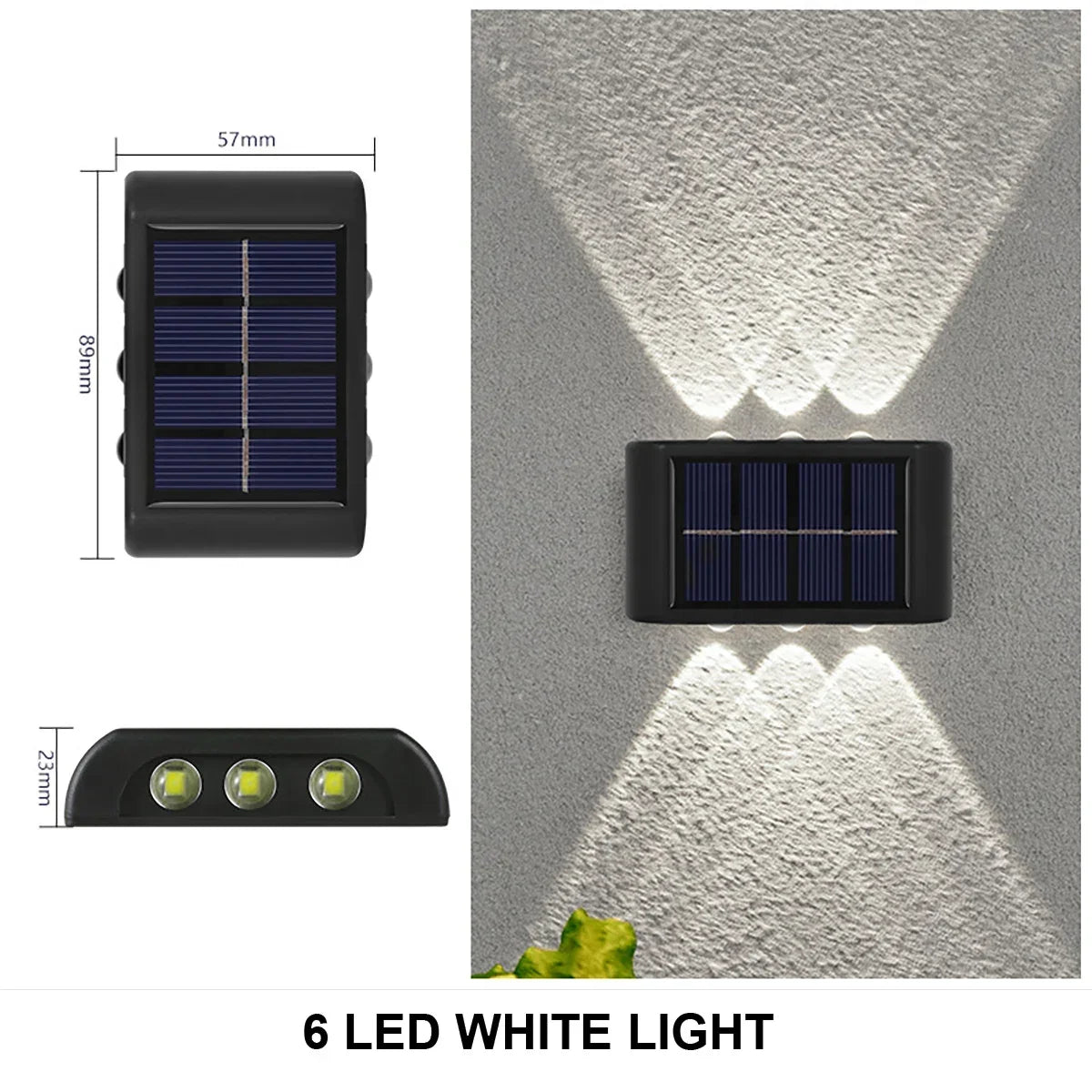 Wodoodporna solarna lampa ścienna, oświetlenie góra-dół do ogrodu