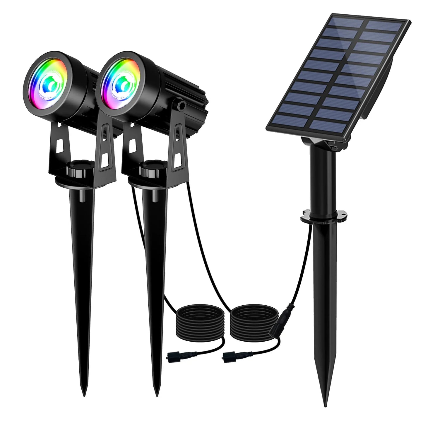 Solarna lampa LED 3000K/6000K/RGB, wodoodporna IP65, do ogrodu i na ścianę