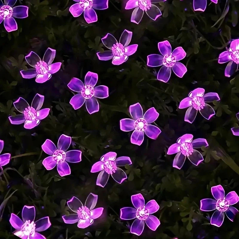 12M solarne lampki LED 100 diod, wodoodporne, 8 trybów, kwiaty wiśni