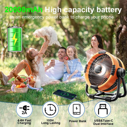 Przenośny wentylator z powerbankiem i sufitowym mocowaniem