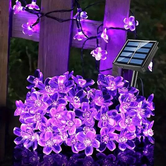 12M solarne lampki LED 100 diod, wodoodporne, 8 trybów, kwiaty wiśni